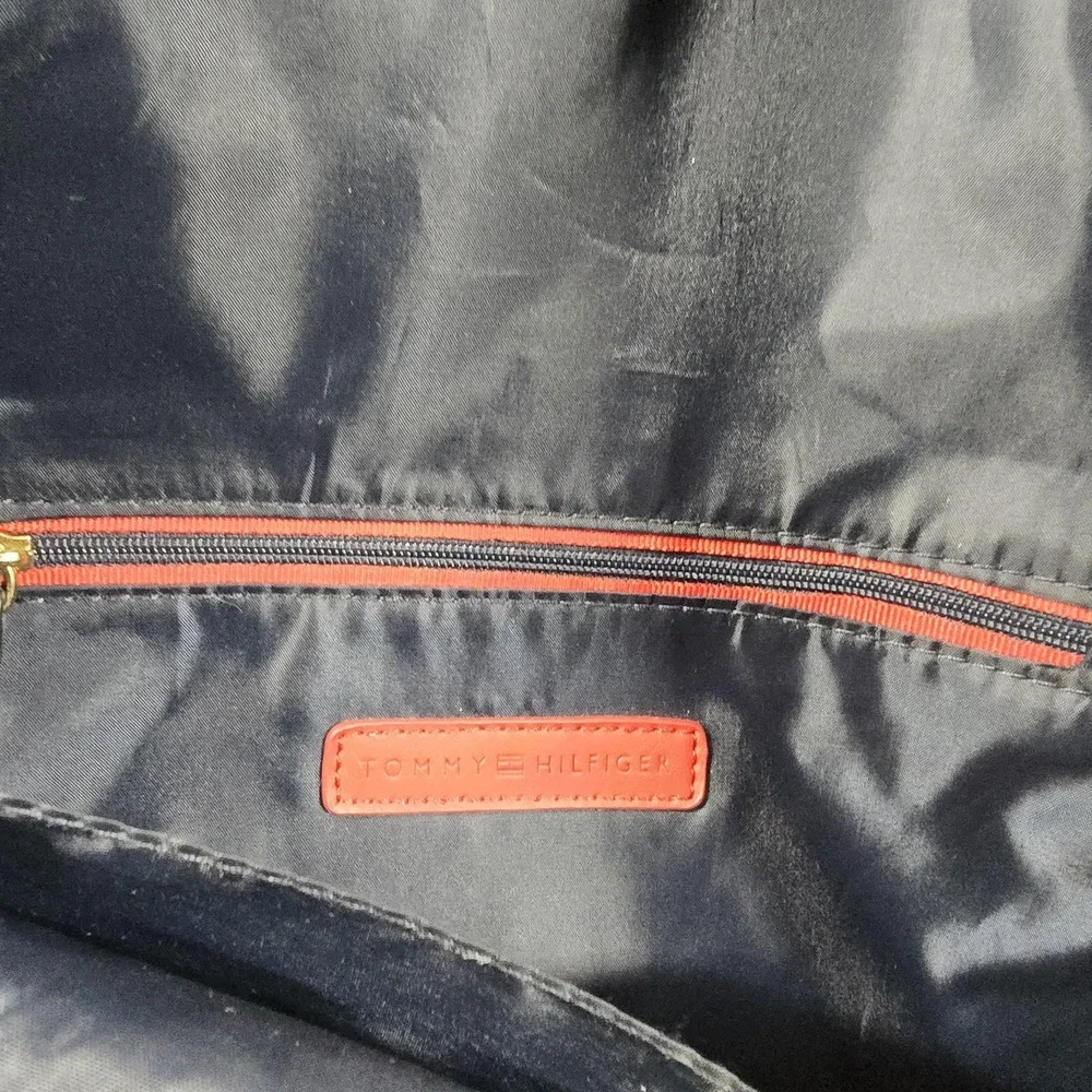 Tommy Hilfiger Backpack Black Monogram‎ Laptop Bag Gold Accents Carpenter Loop